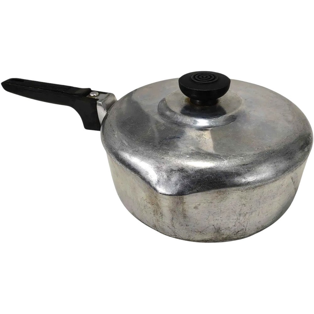 VTG U.S.A. Magnalite GHC 2.5 Qt. Aluminum Double spout Pot Pan W/Lid 1969-1990s
